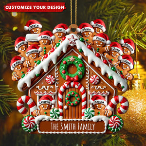 Celebrating Sweet Moments Together - Gingerbread House Personalized Custom Wood Ornament