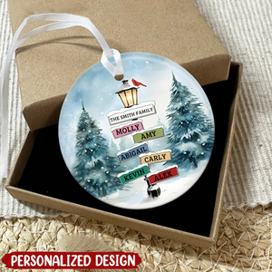 Family Christmas Tree Sign Post Ornament-Gift For Family