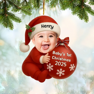 Personalized Baby's First Christmas Ornament - Newborn Gift