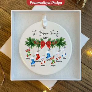 Ceramic Ornaments For Family, Custom Ornaments With Names And Years, Family Christmas Gifts