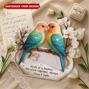 Lovebirds For Life - Couple Personalized Custom Acrylic Plaque