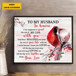 In Loving Memory Of Husband In Heaven Memorial Canvas