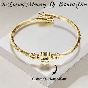Personalized Name&Date Memorial Bracelet - Gift For Love One