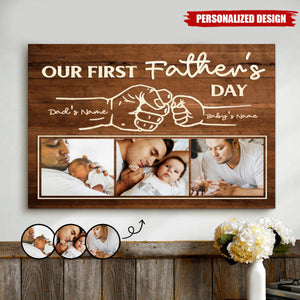 First Father’s Day Gift - Custom Fist Bump Print Canvas