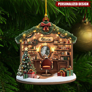 Personalized Hair Salon Christmas Ornament, Hair Stylist Gift