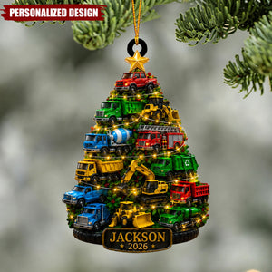 Construction Truck Christmas Tree Ornament - Gift for Child