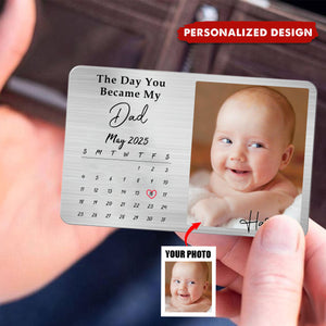 Personalized Metal Wallet Card With Calendar, Father's Day Gift