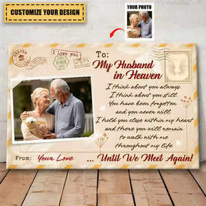 To My Love In Heaven Until We Meet Again-Custom Photo Personalized Memorial Canvas