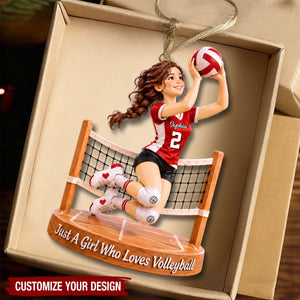 Personalized Volleyball Girl Ornament, Custom Name Player Keepsake