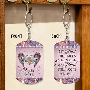 Personalized Always On Our Minds Forever In Our Hearts Custom Photo Keychain