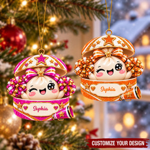 Personalized Cheer Girl Christmas Ornament, Custom Cheer Team Ornament