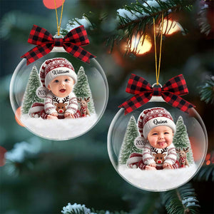 Custom Baby Christmas Acrylic Ball Ornament-Upload Photo
