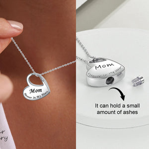 Personalized Memorial Urn Heart Ashes Necklace- Gift For Lovers