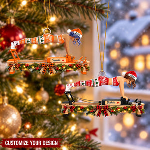 Personalized Pilates Christmas Ornament, Custom Name Pilates Lover Gift