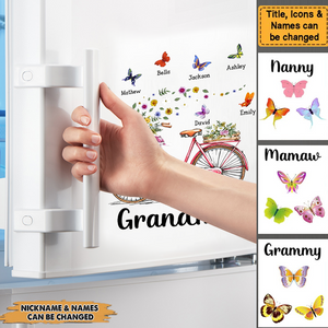 Gift for Grandma Bicycle With Flowers Sticker