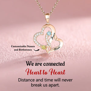 Personalized Couple Birthstone Name Necklace