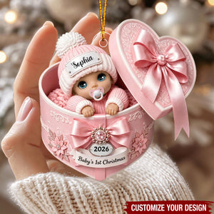 Personalized Baby's First Christmas Ornament 2026 - Baby Boy Girl Newborn Gift