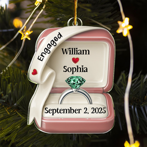 She Said Yes Engaged Married Ring Box - Personalized Acrylic Ornament