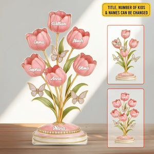 Personalized Flower Shape Acrylic Plaque, Mother's Day Gift