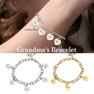 Custom Bracelet with Multiple Names Heart Bracelet
