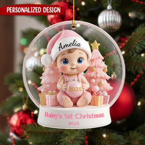 Personalized Baby's First Christmas Ornament, Custom Name Newborn Keepsake