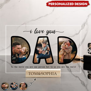 Personalized Acrylic Family Photo Plaque, Father's Day Gift