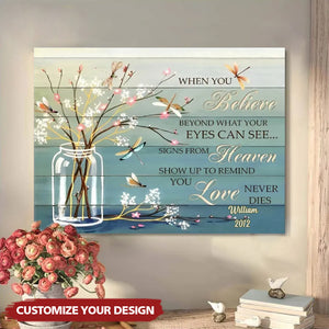 Sympathy Canvas Gifts When You Believe Dragonfly Wall Art Decor