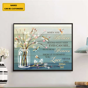 Sympathy Canvas Gifts When You Believe Dragonfly Wall Art Decor