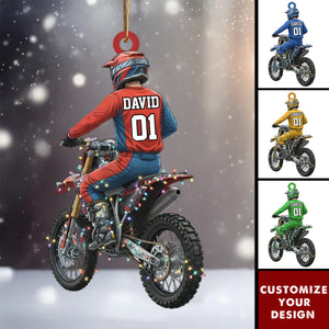 Personalized Motocross Christmas Ornament - Gift for Motorcycle Lover