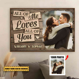 I Completely Love You - Upload Image, Gift For Couples, Husband Wife - Personalized Horizontal Poster