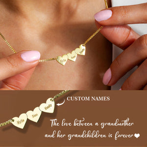 Personalized Heart-Shaped Name Necklace - For Mom Grandma