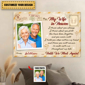 To My Love In Heaven Until We Meet Again-Custom Photo Personalized Memorial Canvas