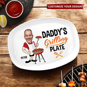 Custom Photo Daddy's Grilling Plate - Personalized Plate