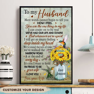 Gift For Husband, Husband And Wife, Mere Words Cannot Begin To Tell You, How I Feel