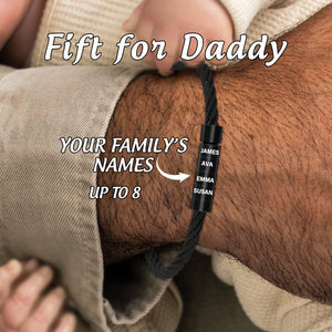 Personalized 1-6 Kids Names Family Bracelet - Gift For Dad/Grandpa