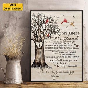 Personalized Wall Art For Loss Of Husband My Angel In Loving Memory Gifts