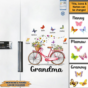 Gift for Grandma Bicycle With Flowers Sticker