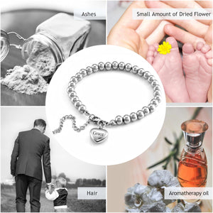 Personalized Heart Ashes Holder Bracelet, Gift For Your Lover