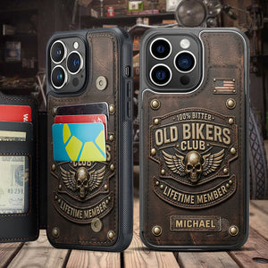 Old Bikers Club-Personalized Biker Fully Printed Wallet Phone Case