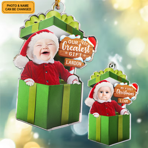 My First Christmas - Personalized Custom Upload Photo Ornament