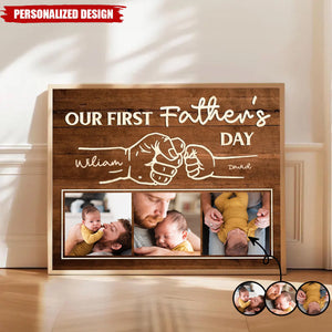 First Father’s Day Gift - Custom Fist Bump Print Canvas