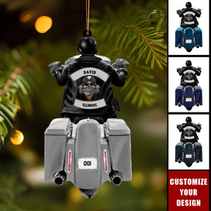 Biker Motorcycle Racing Personalized Christmas Ornament