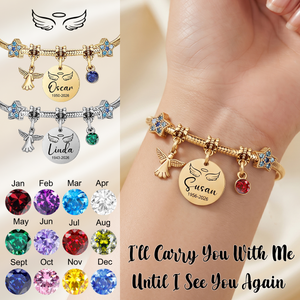 Always In My Heart, Personalized Star Angel Memorial Bracelet