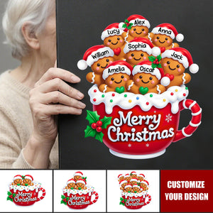 Merry Christmas Gingerbread Family Personalized Decal