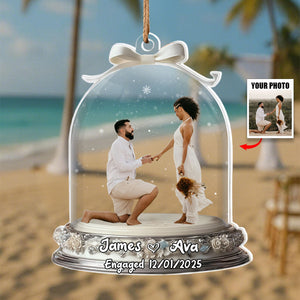Custom Photo Ornament, Engaged/Married Gift For Couples