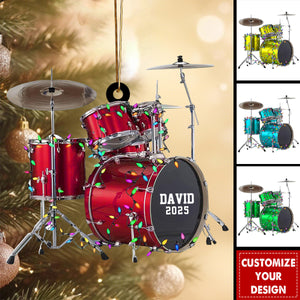 Personalized Drum Ornament, Christmas Gift For Drum Lovers