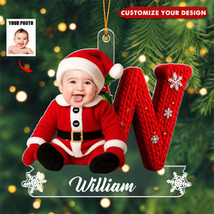 Capture The Magic, Babys First Christmas, Santa Outfit, Custom Acrylic Ornament