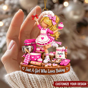 Personalized Baking Christmas Ornament, Just A Girl Who Loves Baking