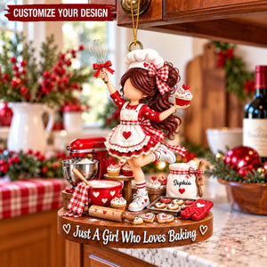 Personalized Baking Christmas Ornament, Just A Girl Who Loves Baking