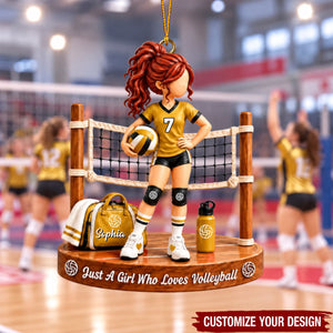 Personalized Volleyball Girl Ornament, Custom Name Volleyball Player Gift